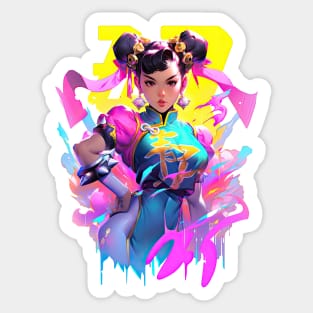 STREET FIGHTER - CHUN LI - ESPN | Gaming Anime Manga Hot Bossy Girl Cute Girl | PROUD OTAKU Sticker